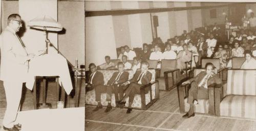 ADDRESSING DELEGATES IN AYUB HALL